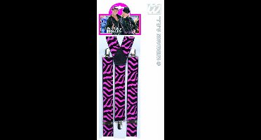 Zwart-roze bretel zebra motief