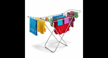 Droogrek Staand - Wasrek met 16m Drooglengte - Droogrek Inklapbaar - Hangdroogrek met Poedercoating - Lichtgewichte Wasdroogrek - Clothes Rack - Droogrekken - Stevig Wasdroogrek - Clothes Drying Rack - Droogtoren - Wasdroogtoren - Zilver - CleanRite