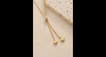 Luxe ketting - verguld - Stijlvolle ketting - Roestvrijstalen - hart hanger ketting -Cadeau Voor Vrouwen- cadeau -Valentijn - Liefde - Verrassing