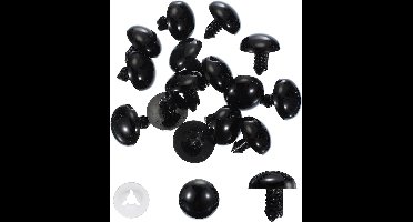 Safety Eyes 24 mm - Pack of 30 Plastic Eyes met Beschermfolie - Veiligheidsogen met Wasmachines voor Dieren - Plush - Haken - Craft - DIY - Zwart