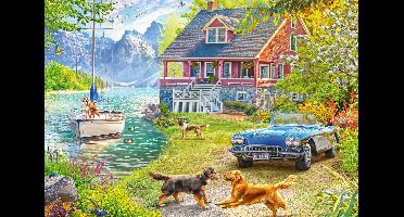 Ravensburger legpuzzel wellness zomerhuis aan het meer 200 stukjes landschap.