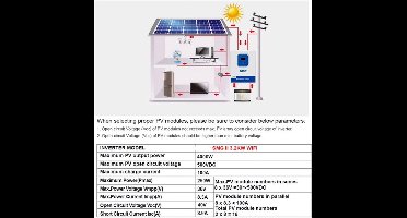 Hybride Zonne-energie Omvormer – Solar Inverter – Zonnepaneel Omvormer – MPPT Laadregelaar – Accu Omvormer – Wifi Monitoring – 3,2 kW Vermogen