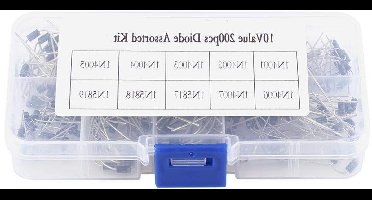 Diodes Assortiment Kit - Elektronica Componenten - Elektronica Projecten - 10 Verschillende Waarden - 200 Stuks - Transparant