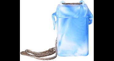 Bestway opbergkoker waterdicht - blauw - 11 cm - geldkoker - voor geld/pasjes/ID - vakantie/strand