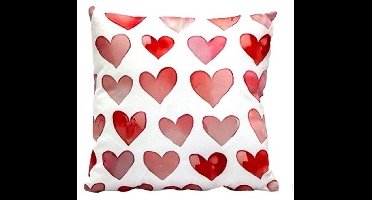 Kussen met hartjes - valentijn - liefde - 35cm - vierkant - hartjes