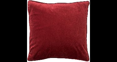 Dutch Decor FINN - Sierkussen 45x45 cm - velvet - effen kleur - Merlot - rood - Inclusief binnenkussen - Luxe kussens voor woonkamer & bank