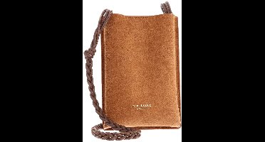 Ted Baker Leren schoudertas Senya Weave Strap Suede Mini Crossbody Pouch Tan Lichtbruin
