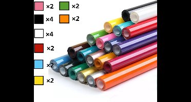 20 stuks 8 kleuren T-shirt afdrukken afdrukken PVC thermische overdracht gravure kleding warm afdrukken materiaal reflectieve film