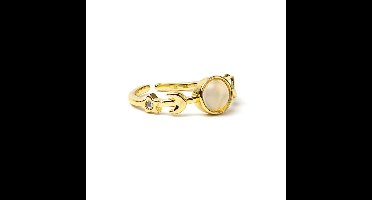 Ring maanfasen met witte agaat