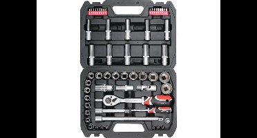 Yato YT-12660 Serie - Dopsleutelset - 60-delig - 1/2" en 1/4" - Chroom-vanadiumstaal