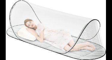Groot opvouwbaar muggennet (200x80x56cm) - Lichtgewicht - Ademend - en zacht - Handige nettent - Opvouwbaar en duurzaam - Muggennet voor in bed - Geschikt voor buitensporters, kamperen, strand en de sterrenhemel.