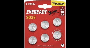 Energizer Eveready - Knoopcel batterijen - CR2032 - 3V - 6 stuks