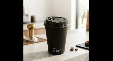 Kartonnen koffiebeker 180cc 7.5oz zwart FSC Mix Credit