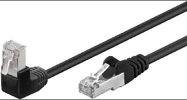 Goobay CAT 5e Patch Cable 1x 90° Angled, F/UTP, black 0.25 m