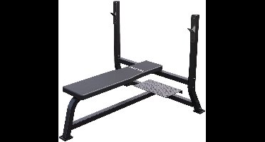 Gorilla Sports Brede Halterbank - Fitnessbank - Belastbaar tot 250 kg - Zwart