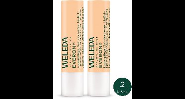 WELEDA Everon Lippenbalsem - Voordeelverpakking (2 Stuks) - Geur Van Vanille En Rozen - Verzorgende en Beschermende Lippenbalsem - Houdt Je Lippen Zacht & Soepel - Beschermt Tegen Uitdroging - 100% Natuurlijke Ingrediënten - 4,8 g