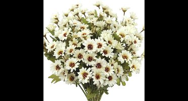 8 Boeketten Kunstmatige Decoratie Bloemen - Simulatie Zijde Daisies Bloemen - Realistische Kunstmatige Bloemen - Lente Huisdecoratie - Indoor Buiten Veranda Bloempotten Decoratie (Wit)