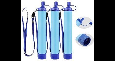 3 Stuks - Draagbare waterfilter voor buiten – Noodwaterfilter voor camping, wandelen & vissen – 2,8 mm schroefdraad – Compacte waterzuivering voor buitenavonturen