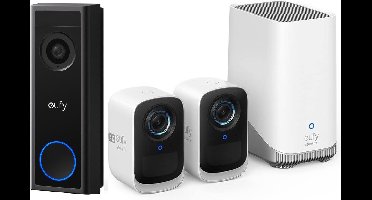 eufy Security 3C 4K HQ met Homebase 3 + C30 2K FHD video doorbell met Nachtzicht - 2 beveiligingscamera/ IP camera - 180 dagen batterij - Voor binnen & buiten