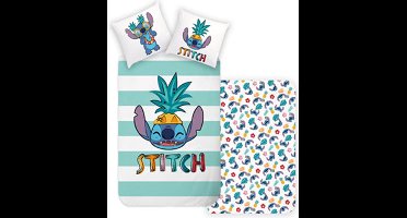 Lilo en Stitch dekbedovertrek Groene Stripes 140 x 200 cm - 70 x 90cm - katoen