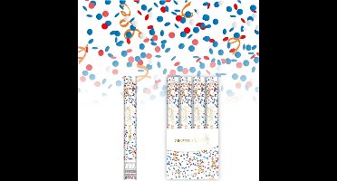 3x Party popper Rood / Wit / Blauw 40 cm