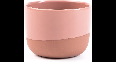 Latte kop – 250ml - Half Glazed - Terracotta Pink - Cappuccino kop - groot - Handgemaakt – Porselein – Koffiekopjes – Espressomachine - Barista Essentials