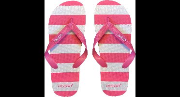 Streep slippers roze - maat 39