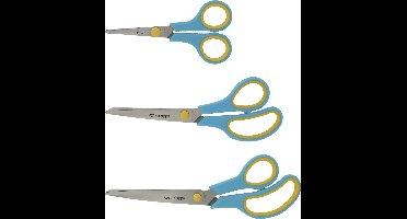 Westcott scharenset - Easy grip - 3-delig - RVS - turquoise/meloengeel - AC-E90028