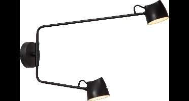 Lucide MILNE - Wandlamp - LED Dimbaar - 2x8W 2700K - Zwart