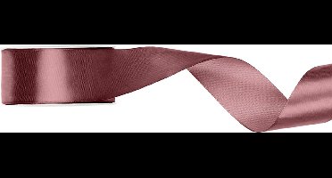 Satijn lint 25mm breed donker dusty roze, rol 25 meter - hobbylint - sierlint - cadeaulint - satin ribbon