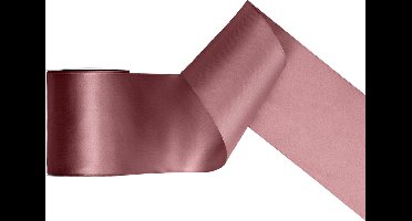 Satijn lint 100mm breed donker dusty roze , rol 25 meter - hobbylint - sierlint - cadeaulint - satin ribbon