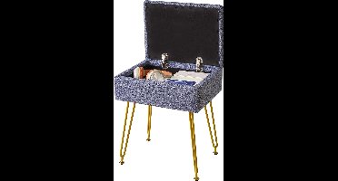 JGS ® Moderne Multifunctionele Opbergkruk met Teddy Fluweel en Sterke Draagkracht voor Huisgebruik