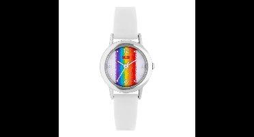 K3 Kinder K3 Kinder Horloge Regenboog Met Rubberen Band Wit - Horloge - Kunststof - Wit - 25 mm