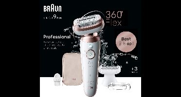 Braun Silk·épil 9 Flex - Epilator met Ladyshave opzetstuk - type 9-030 3D - Wit/Rose Titan