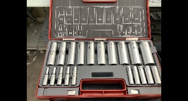 Doppenset 20dlg chroom vanadium. Hofftech 1/4 en 1/2.. 4 tot 24mm.