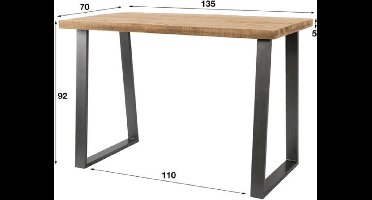 Eetkamerstoel Rhodos Ribstof - Rock zandkleur - eetkamerstoelen set van 4
