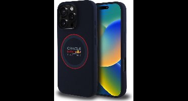 Red Bull Racing Silicone Red Ring Back Cover hoesje met MagSafe voor Apple iPhone 16 Pro Max - Donkerblauw