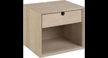 Cent nachtkastje in gefineerd eiken met 1 lade .