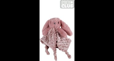Mini Club knuffeldoekje konijn structuur pluche 30cm rood/rose gold