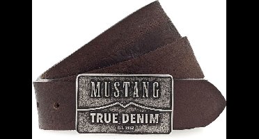 MUSTANG Leren Riem Men Leather Belt W115 D. Brown Bruine