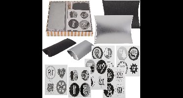oCreon Set Adventskalender om Zelf te Vullen - 24 Kussendozen met Stickers en Jute Koord