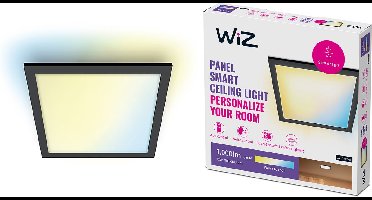 WiZ Plafondlamp LED Paneel - 30 x 30 cm - Warm- tot Koelwit Licht - Slimme LED Verlichting - 12W - Vierkant - Zwart