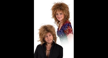 Pruik Rocking deluxe - Bruin