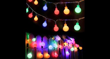 oCreon Lichtsnoer met Bol 10M 80LED Kleurrijk Batterij Kerstverlichting voor Binnen en Buiten Feest