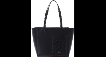 DKNY Leren Shopper Schoudertas Vida Tote Blk / Gold Zwart