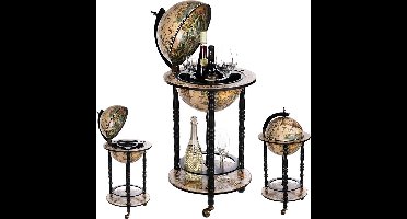 ApexArte® Globebar - Wereldbol bar - Whiskey Set - Bijzettafel - Authentiek