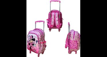 Disney - Minnie Mouse - Rugzak Trolley - Kleine reiskoffer - Schooltas - Junior formaat -31 x 24 x 15 cm.