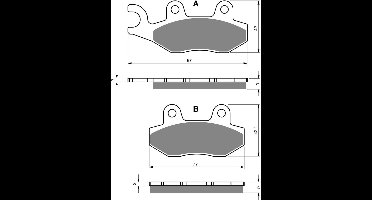 goudren remblok voor quad triton 250 mistral 2003 tot 2004 ar nieuw