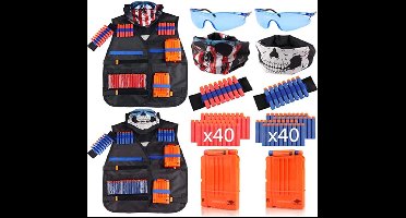 Elite Tactical Rival Vest - Nerf gun vest met 80 pijltjes & veiligheidsbril