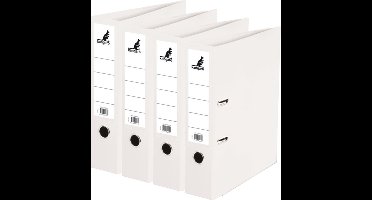 Ringband map/ordners 2 gaats A4 - 4x - wit - 31 x 28 x 7 cm - Documenten/papieren opbergen - Kantoorartikelen